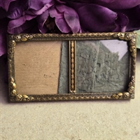 dobbel-fotoramme-messing-rosenhjoerner-vintage-billedramme